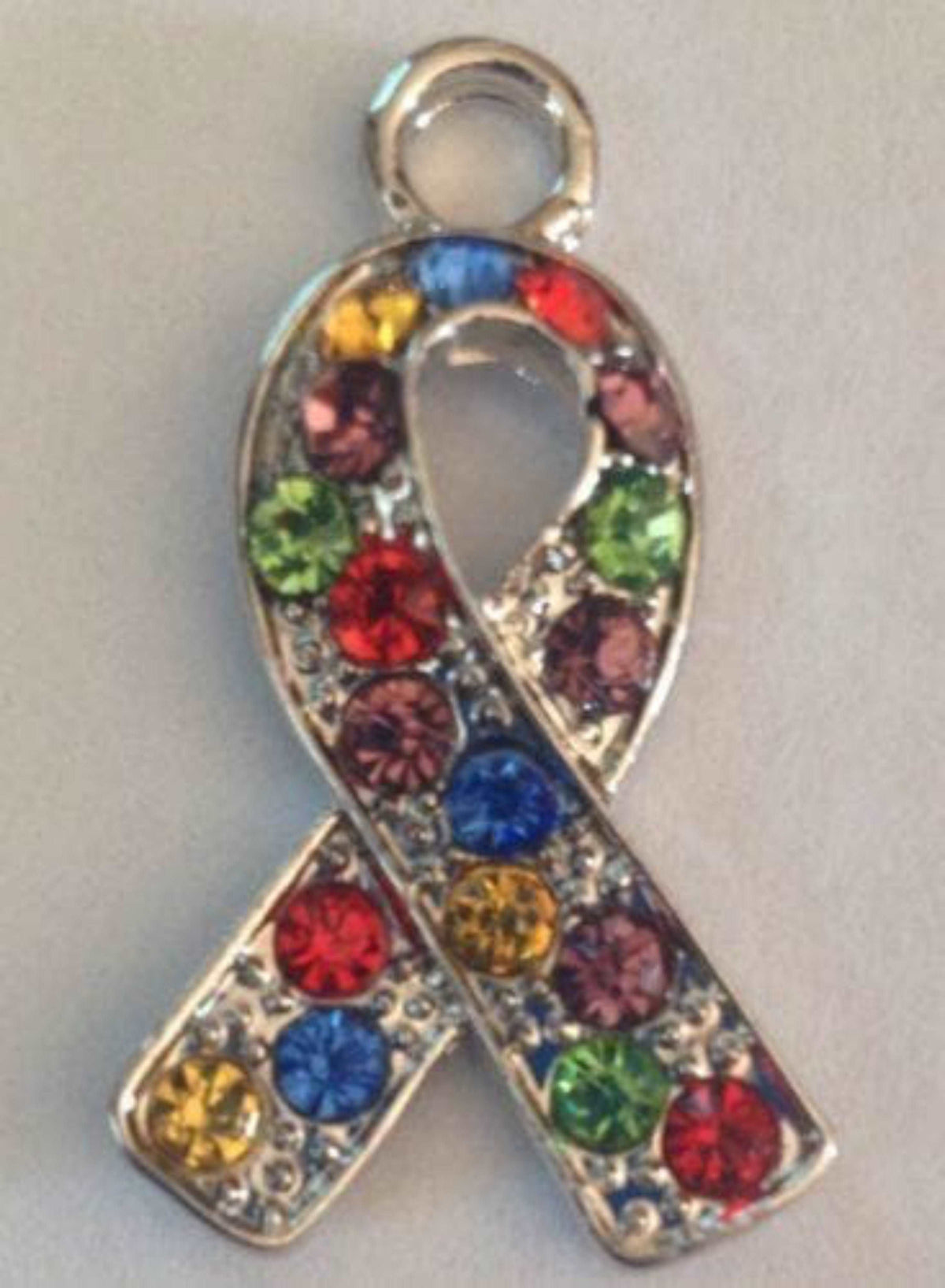 Autism Awareness Crystal Ribbon Pendant Necklace - The House of Awareness