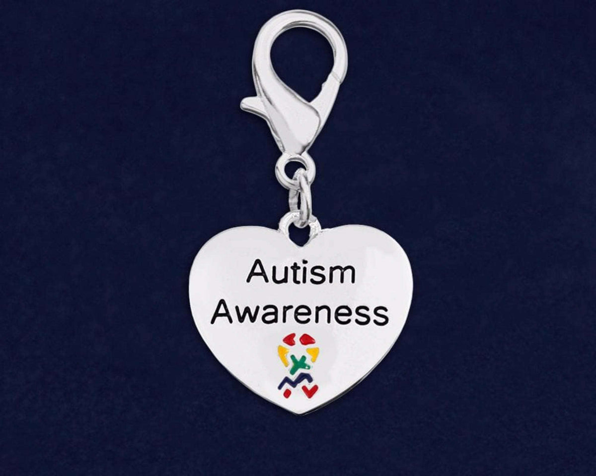 Autism Awareness Hanging Heart Charm Hanging Charm - The House of Awareness