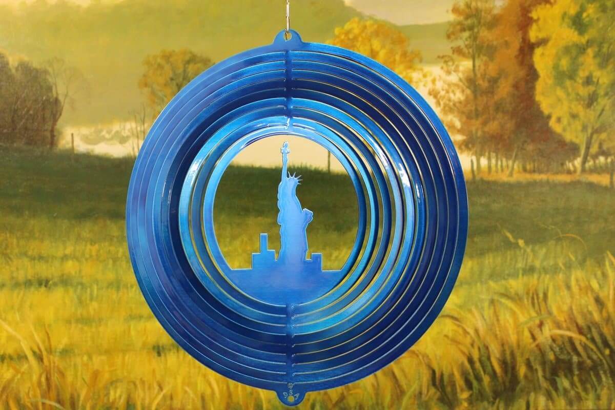 12" Blue Liberty Wind Spinner-USA made-The House of Awareness