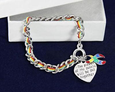 Autism Awareness Ribbon Bracelet-Multi-Colored Rope - The House of Awareness