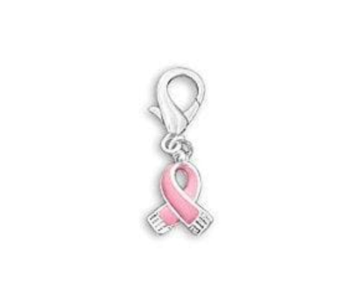 Small Pink Ribbon Hanging Charm for Breast Cancer - The House of Awareness