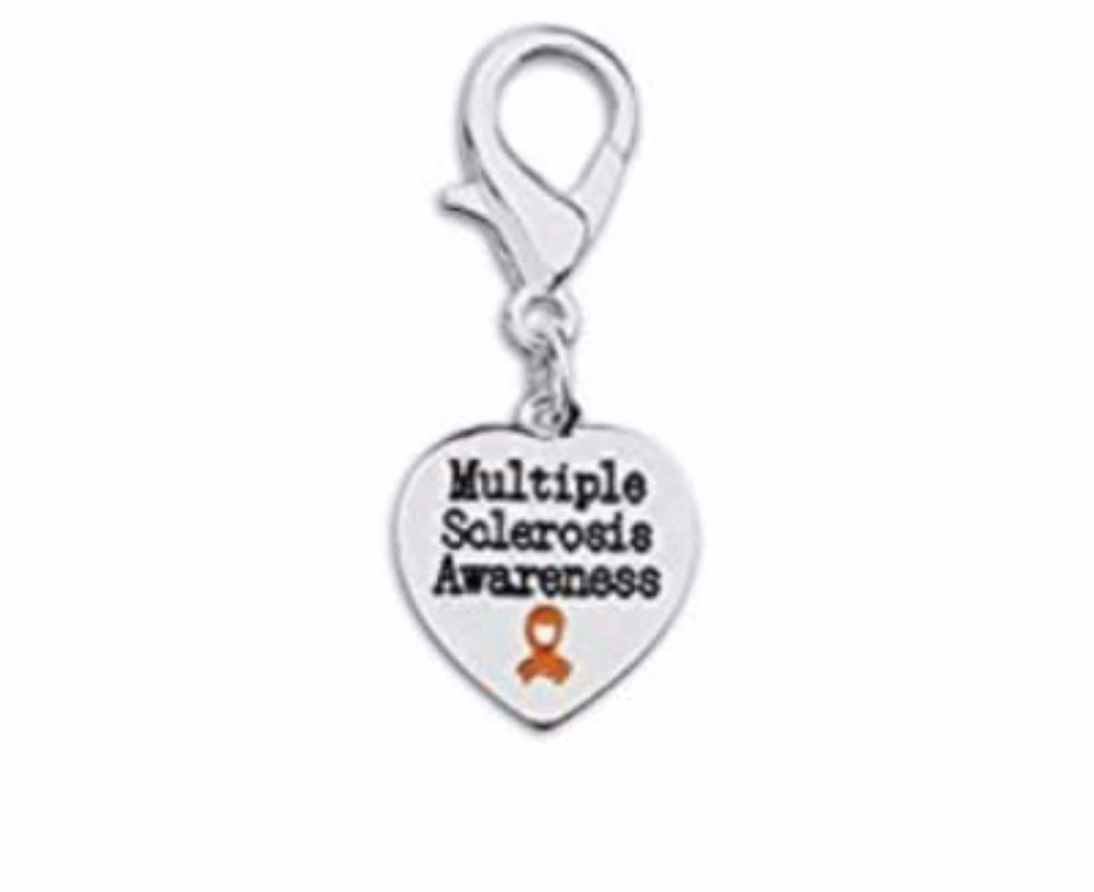 Multiple Sclerosis Awareness Heart Hanging Charm - The House of Awareness