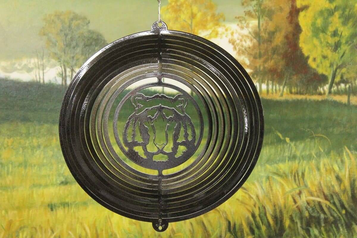 12" Black Tiger Head Wind Spinner- The House of Awareness