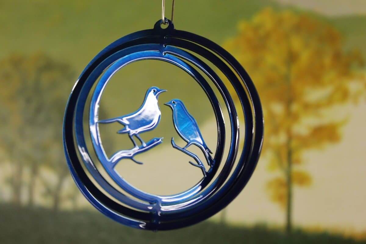 4" Blue Lovebird Wind Spinner - The House of Awareness