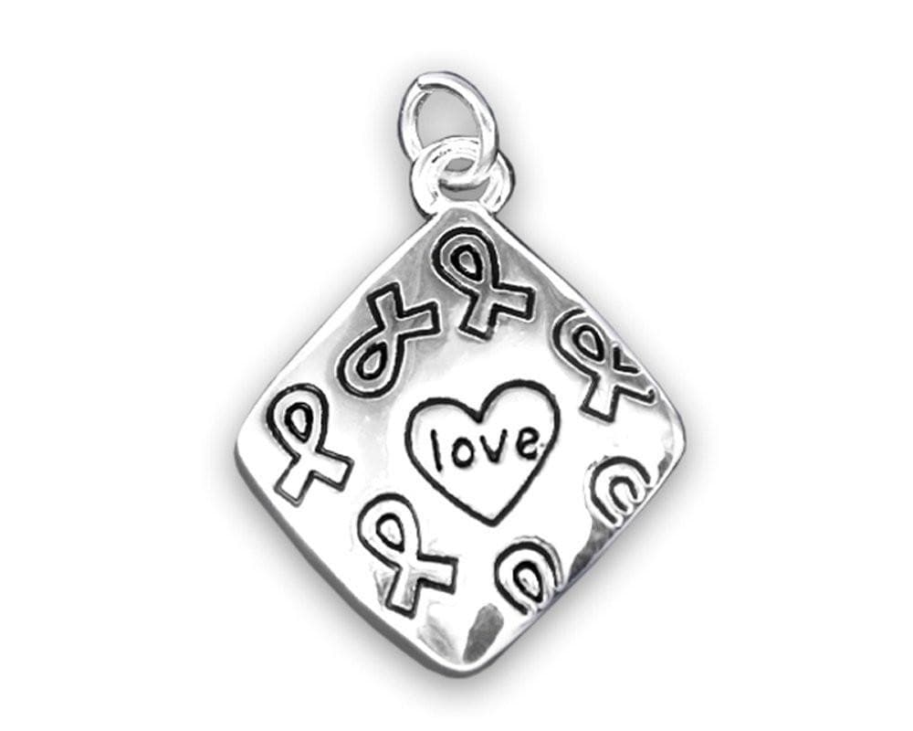 Square Love Charm Necklace for Mental Health Awareness - The House of Awareness