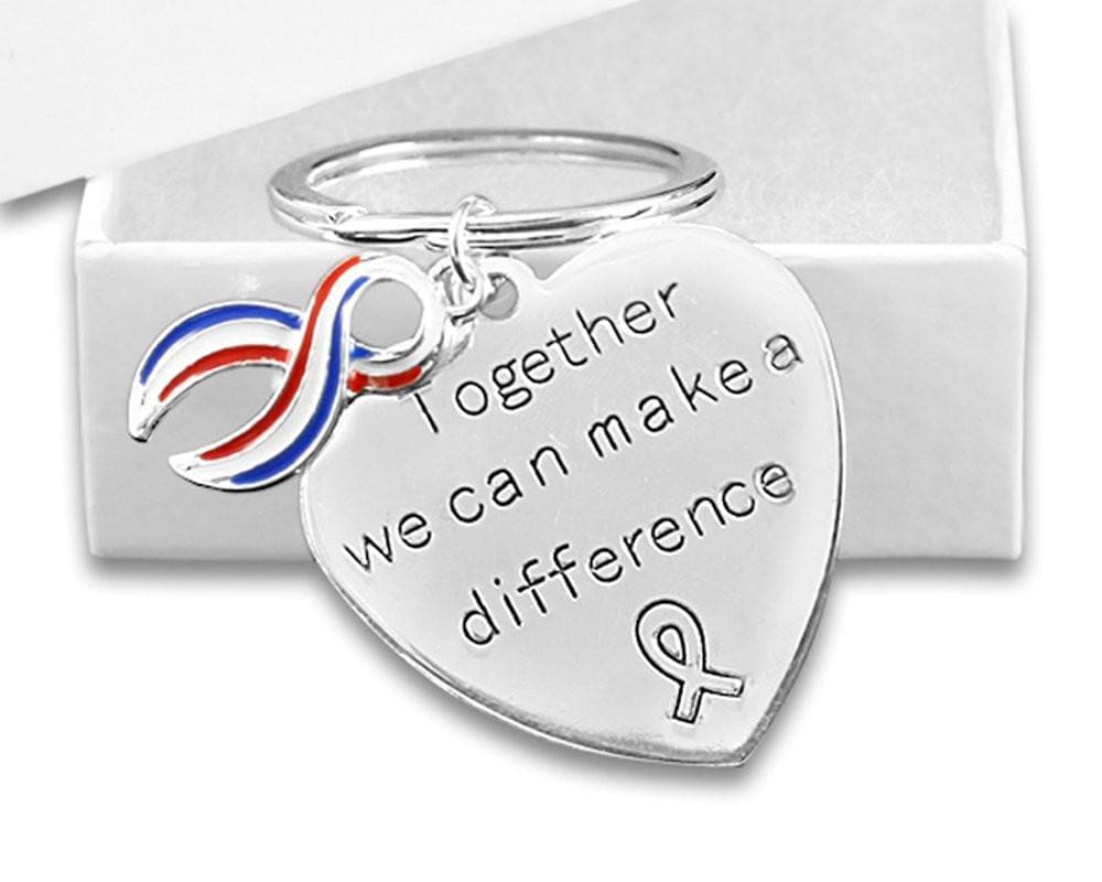 Red, White, Blue Ribbon Key Chain for 4th of July - The House of Awareness
