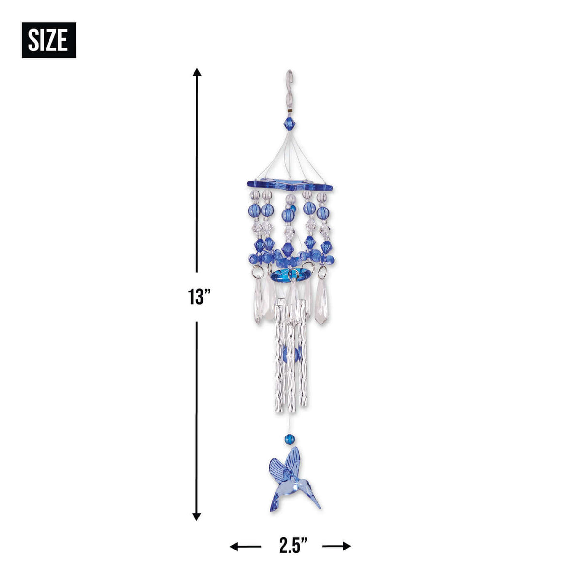 Blue Hummingbird Wind Chimes - The House of Awareness
