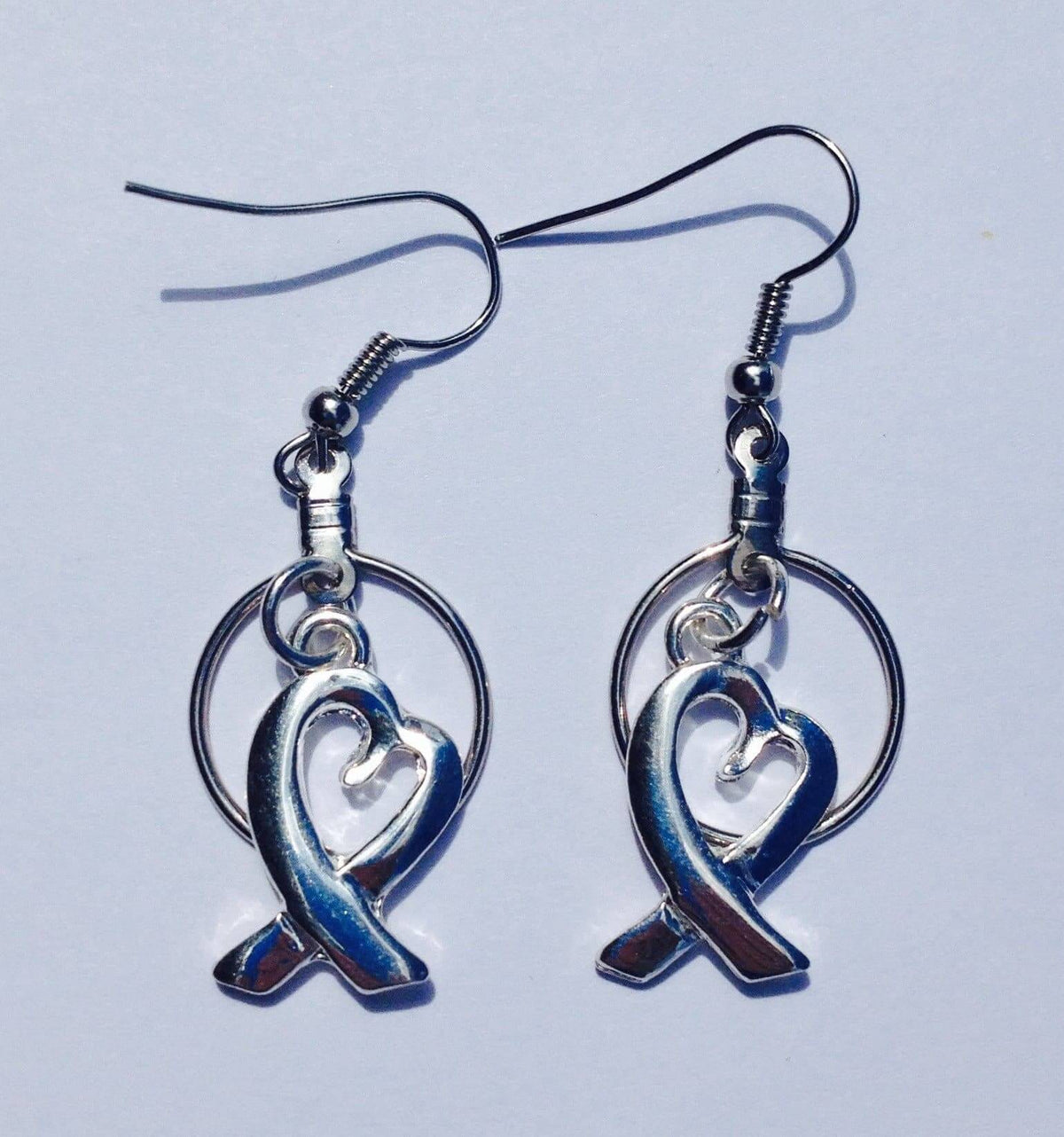 Heart Ribbon Earrings for All Causes - The House of Awareness