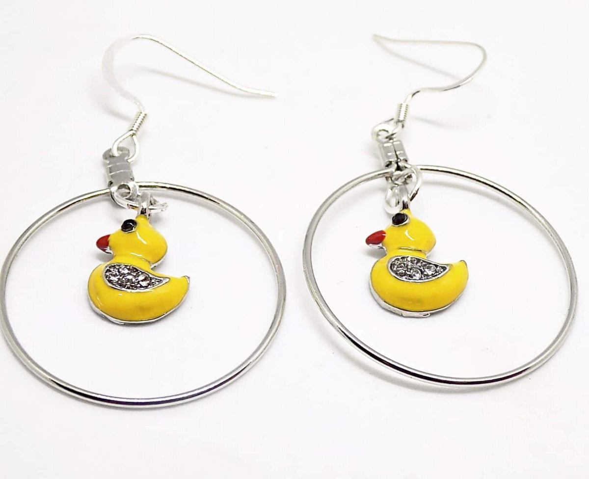 Yellow Duck Large Hoop Earrings - The House of Awareness