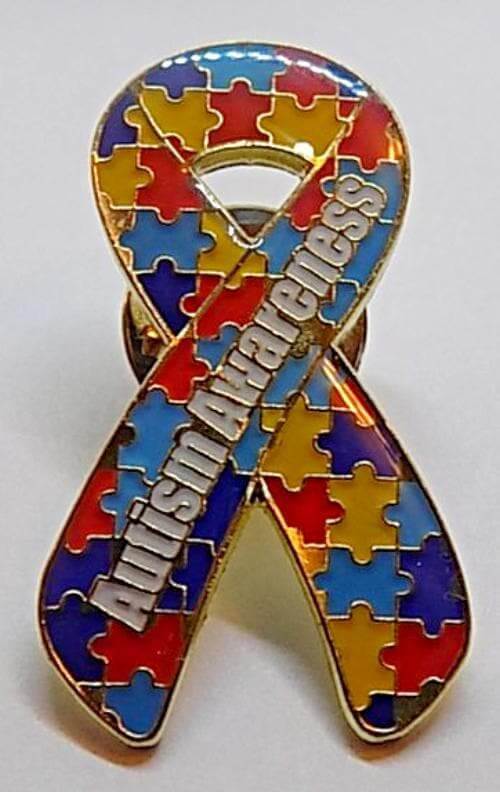 Autism Awareness Puzzle Pin with Words Autism Awareness - The House of Awareness