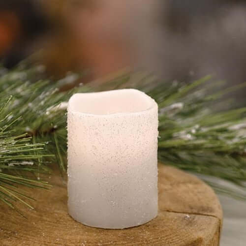 White Frosty Timer Votive-The House of Awareness