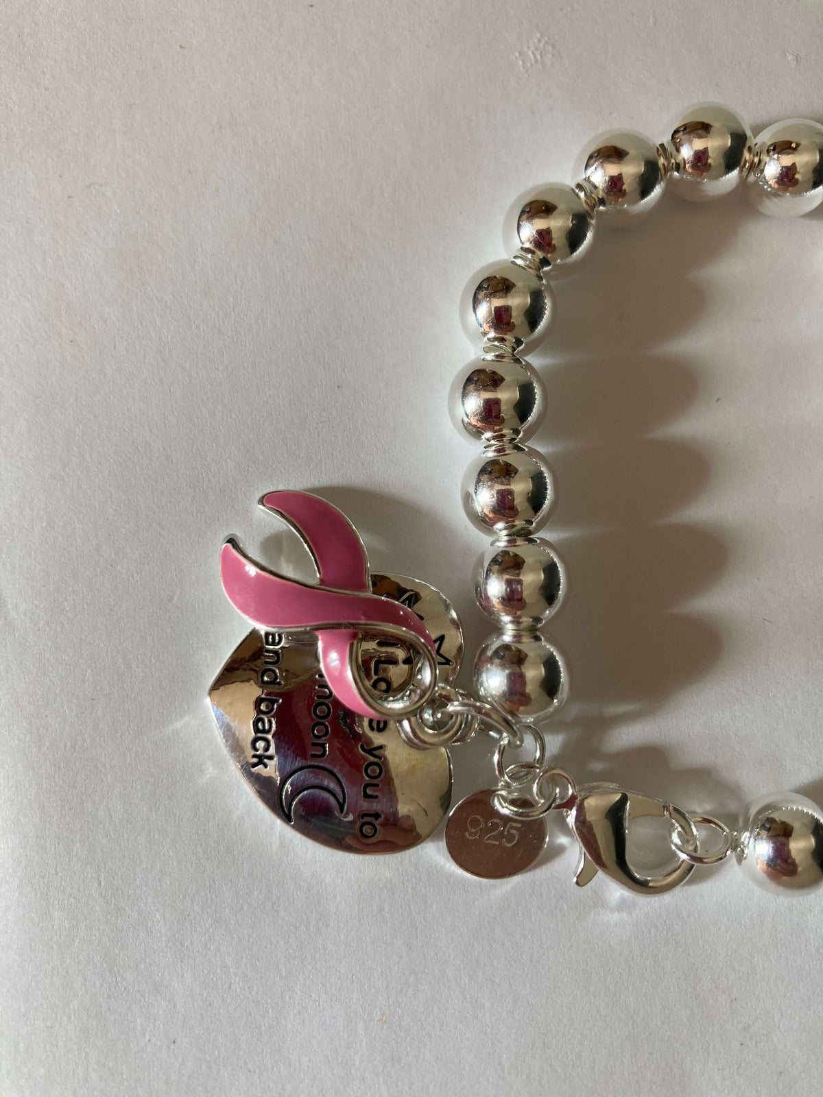 Pink Cancer Ribbon Awareness Beaded Bracelet- The House of Awareness