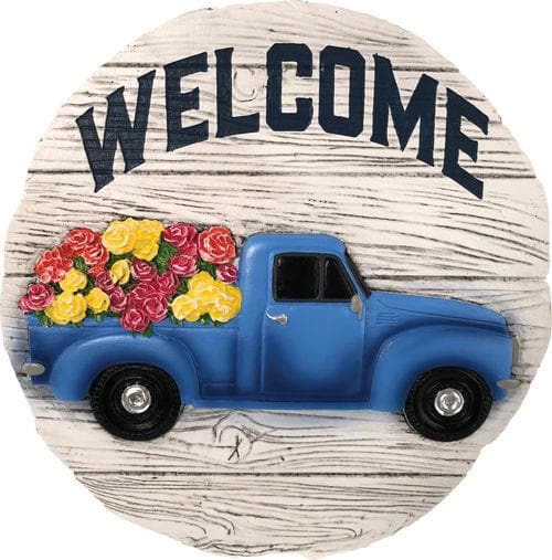 Welcome Blue Truck Decorative Garden Stone- The House of Awareness