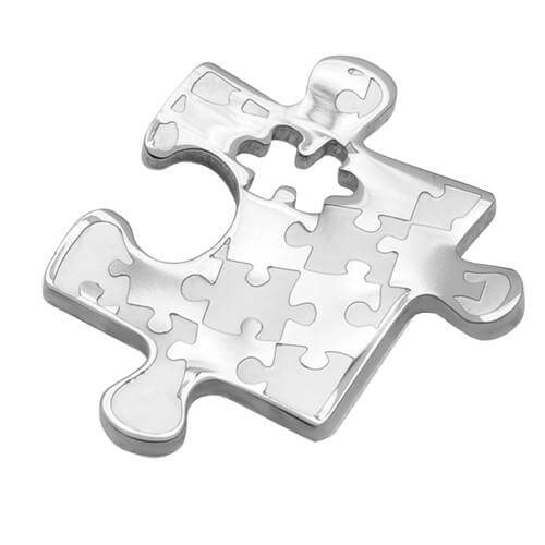 Autism Awareness Small Puzzle Design Stainless Steel Pendant - The House of Awareness