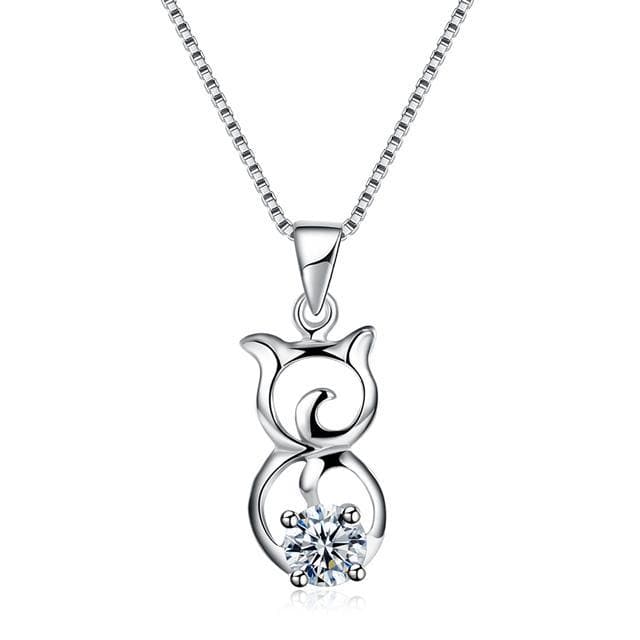 925 Sterling Silver Chain Cat Necklace - The House of Awareness