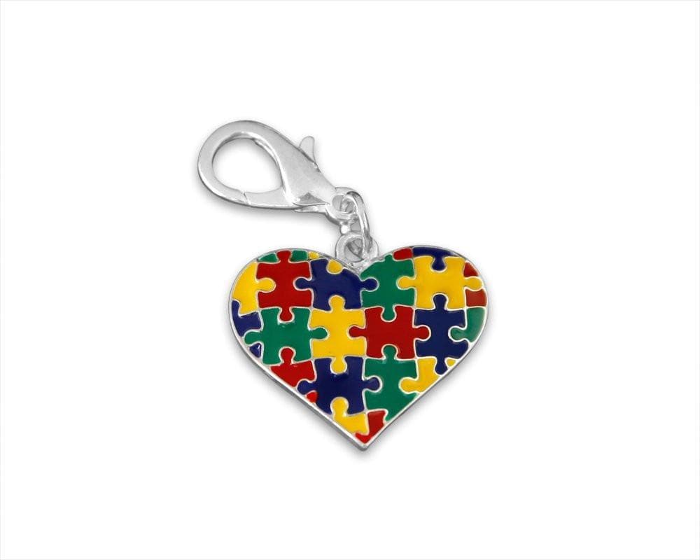 Autism Puzzle Piece Multicolored Hanging Charm - The House of Awareness
