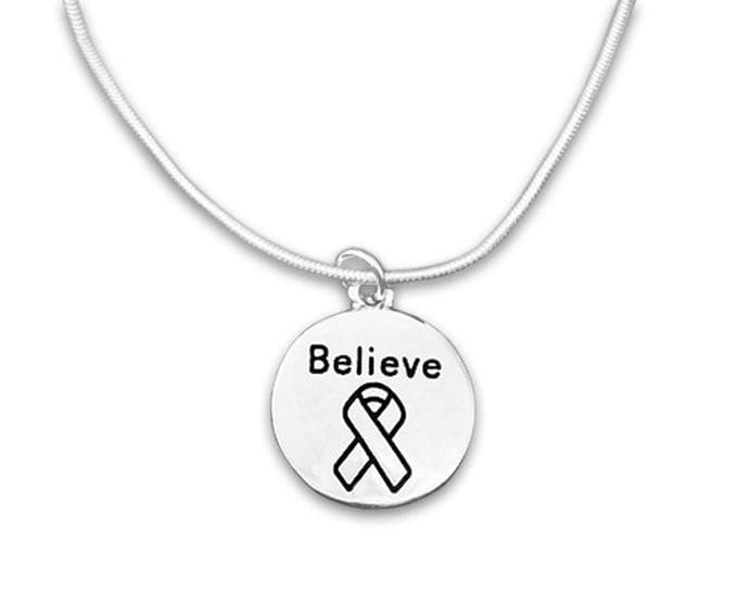 Silver Circle Believe Necklace for all Causes - The House of Awareness