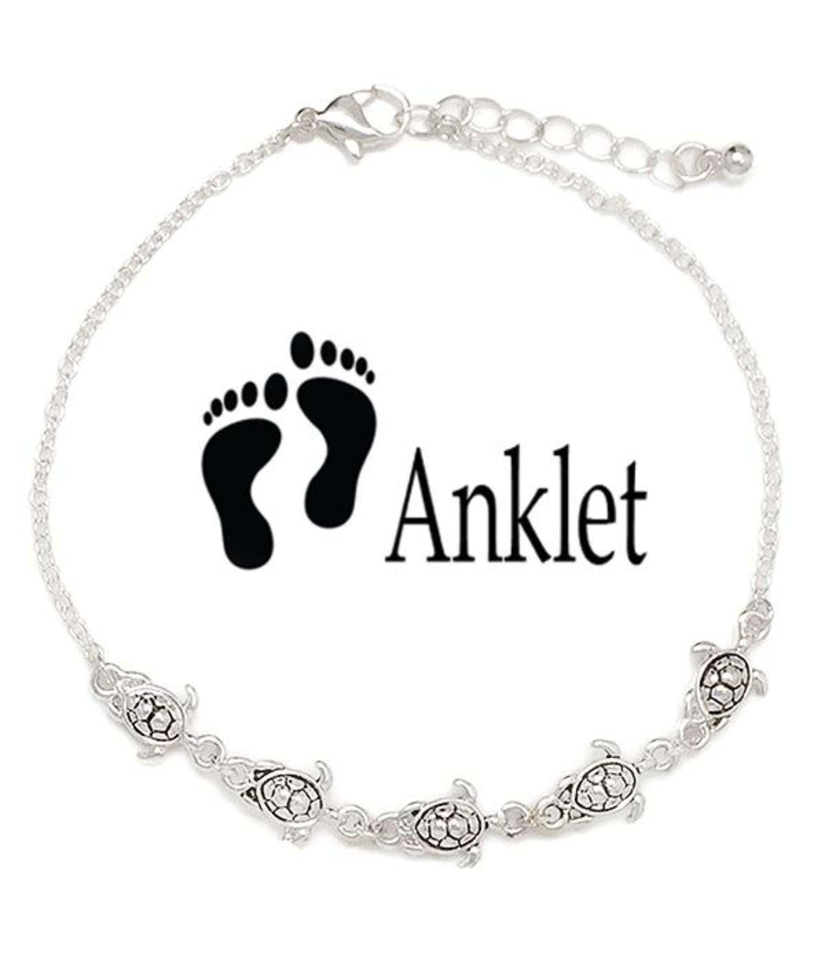 Turtle Silver and Gold Sea Life Anklet- The House of Awareness