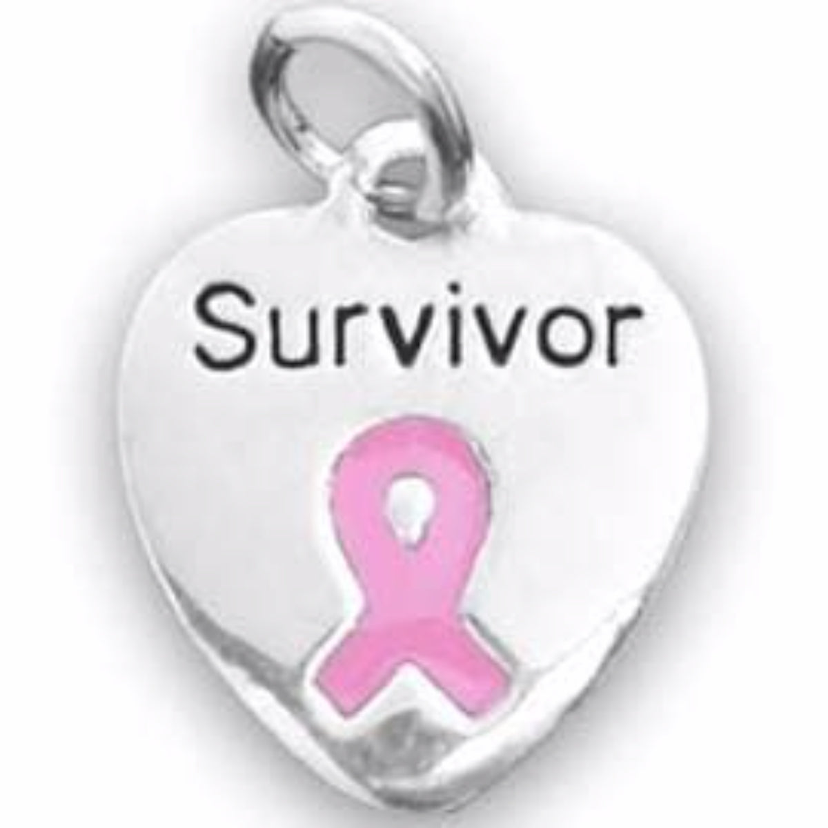 Breast Cancer Awareness Heart Survivor Charm Necklace - The House of Awareness