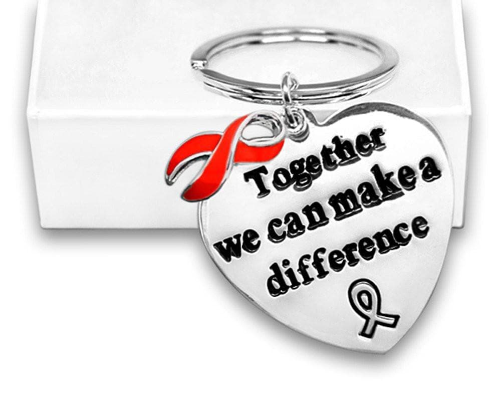Red Ribbon Awareness Key Chain in a Gift Box - The House of Awareness