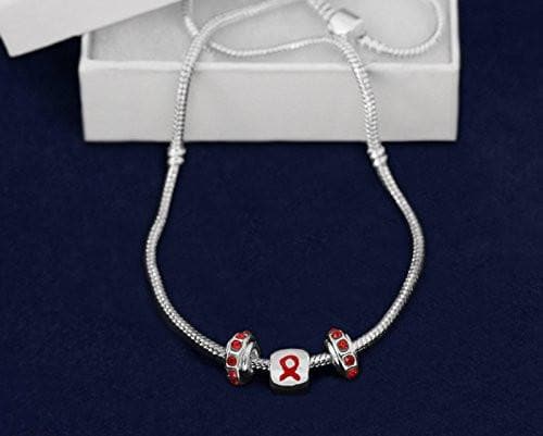 Red Ribbon Awareness Necklace for Causes - The House of Awareness
