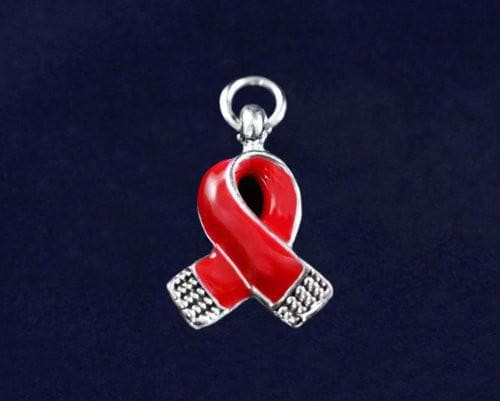 Awareness Causes Red Small Ribbon Charm - The House of Awareness
