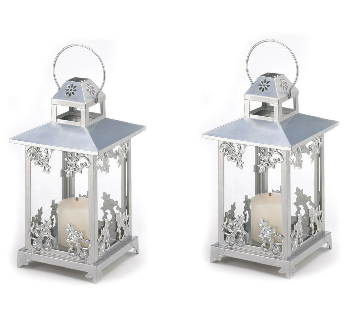 Set of 2 of Frosted Vines Candle Lanterns - The House of Awareness