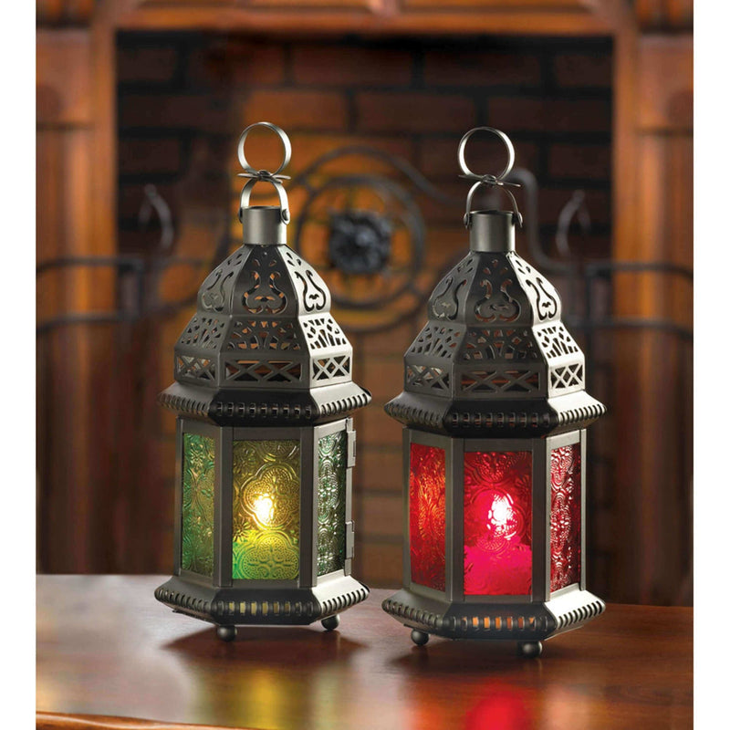 red and green candle holders
