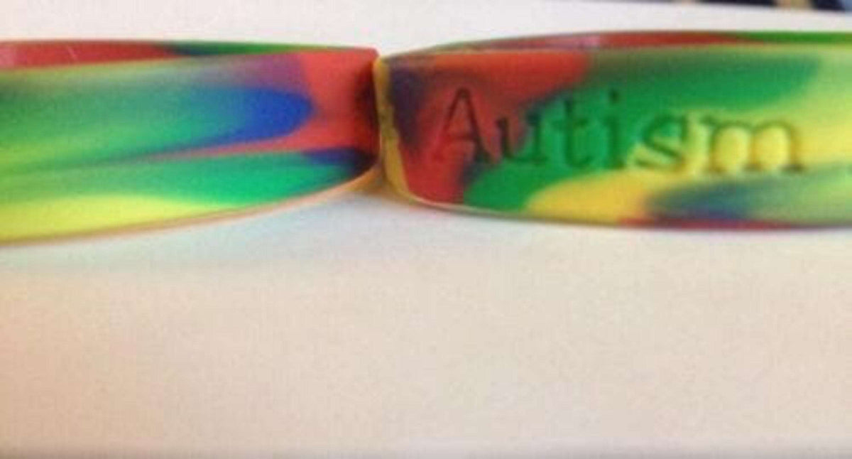 2 Multi Colored Silicon Autism Awareness ADULT Bracelet - The House of Awareness