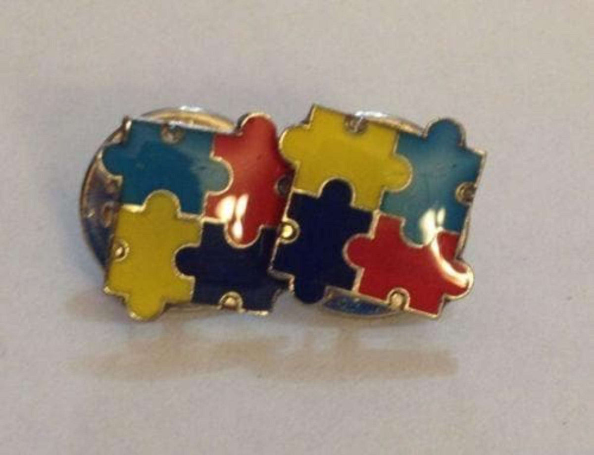2 Autism Awareness Puzzle Tack Pins - The House of Awareness