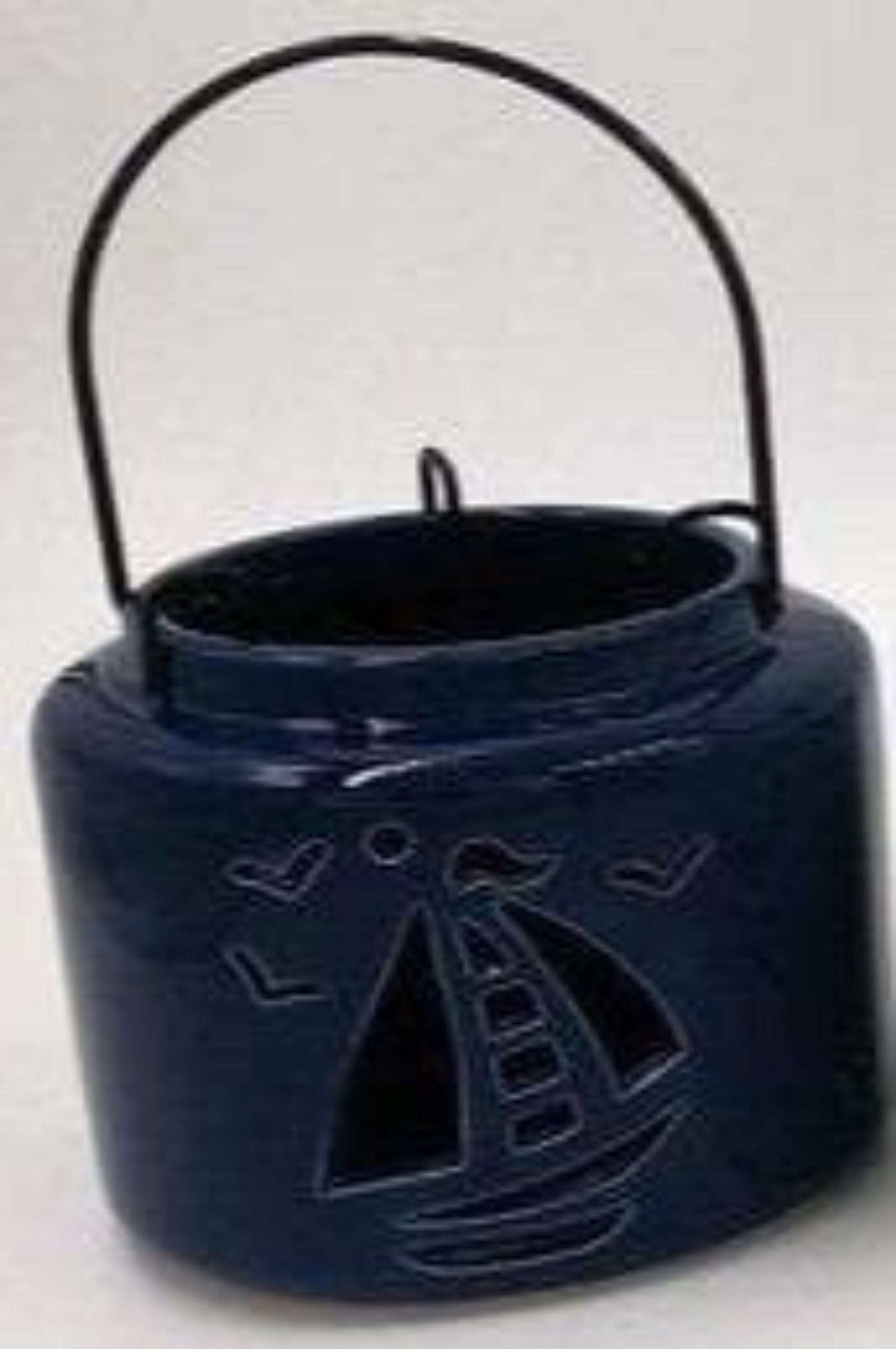 Blue Sailboat Ceramic Lantern- The House of Awareness