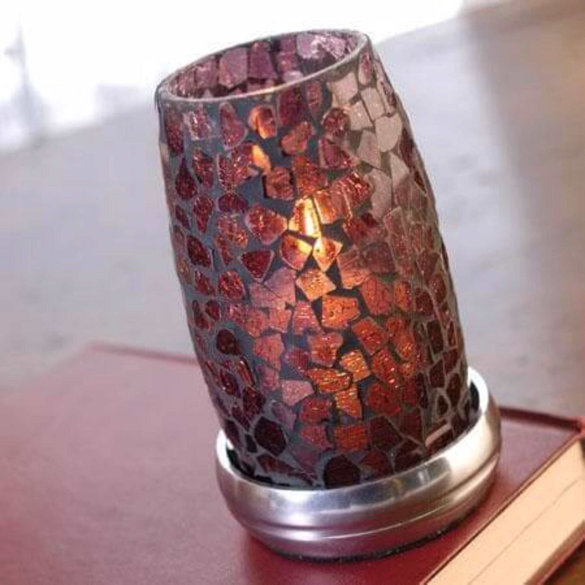 Amethyst Mosaic Hurricane Candle Holder-The House of Awareness