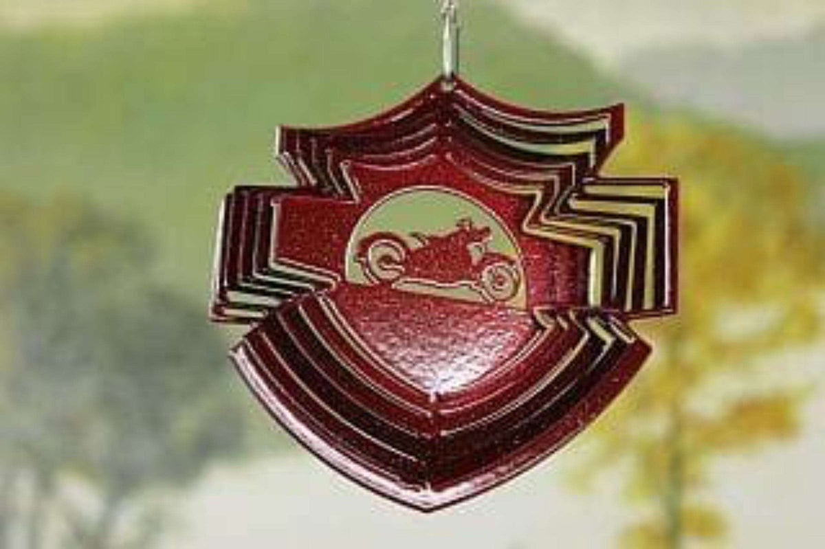 3" Mini Motorcycle Shield Wind Spinner - The House of Awareness