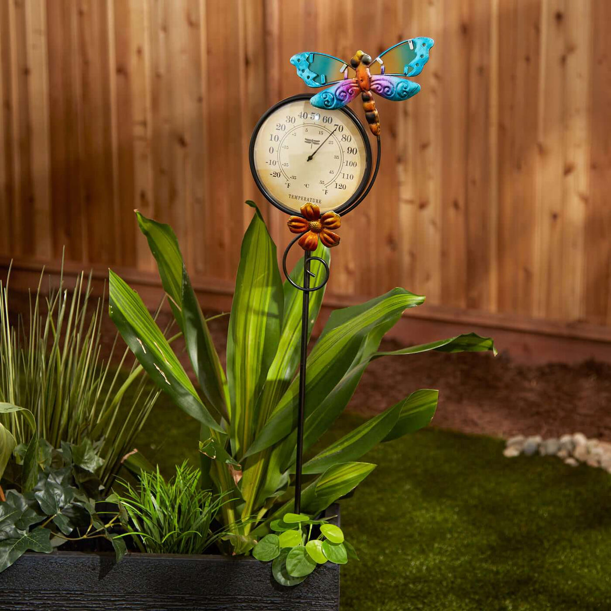 Bee and Dragonfly Thermometer Garden Stake- The House of Awareness