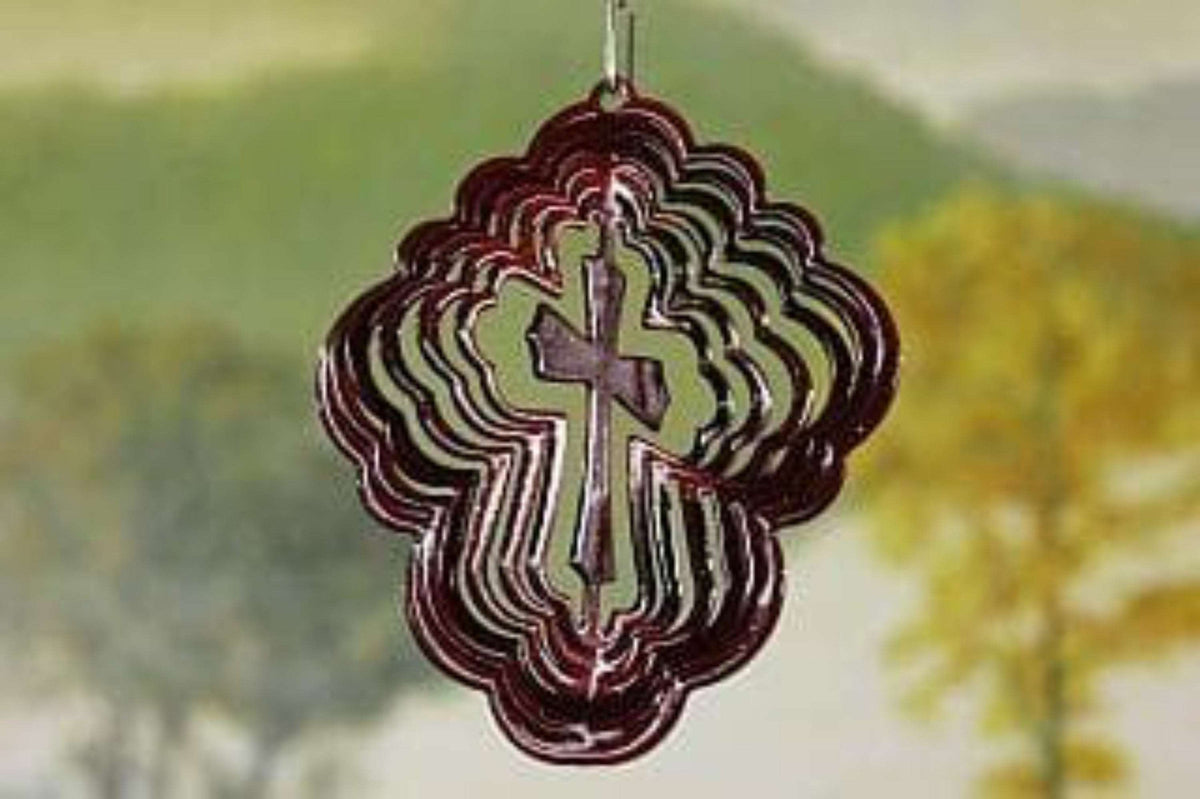 3" Red Cross Wind Spinner - The House of Awareness