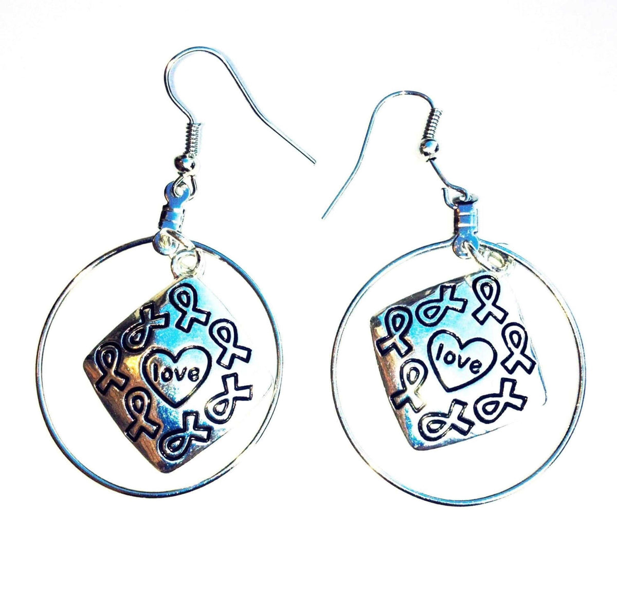 All Cause Love Charm Earrings with Medium Hoops - The House of Awareness