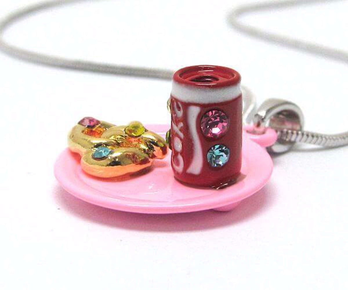 Children's Miniature Soda and Pretzel pendant Necklace - The House of Awareness