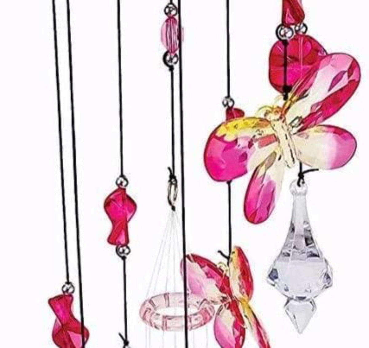 Pink Butterfly Cascading Wind Chime-The House of Awareness