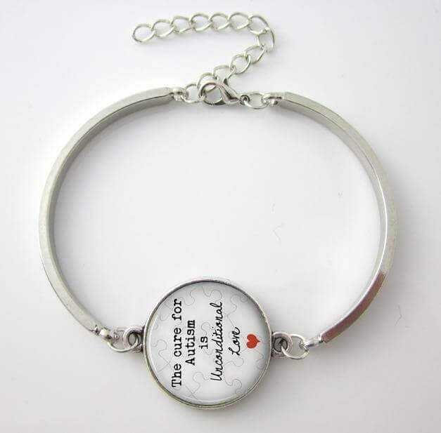 The Cure for Autism is Unconditional Love Pendant bangle - The House of Awareness