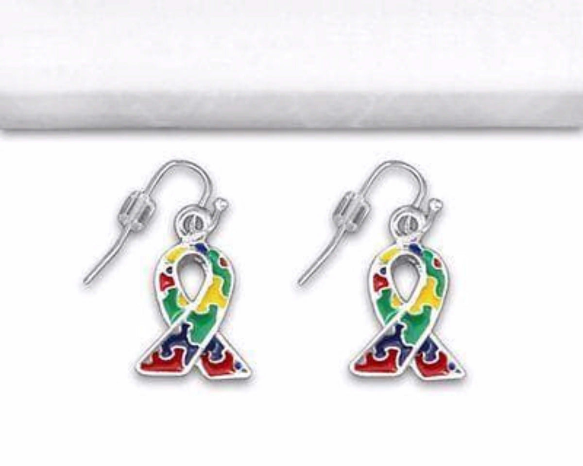 Autism and Aspergers Awareness Ribbon Earrings - Hanging - The House of Awareness