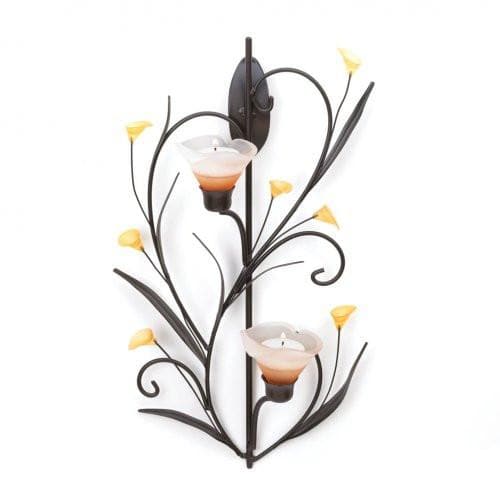Amber Lilies Candle Wall Sconce - The House of Awareness