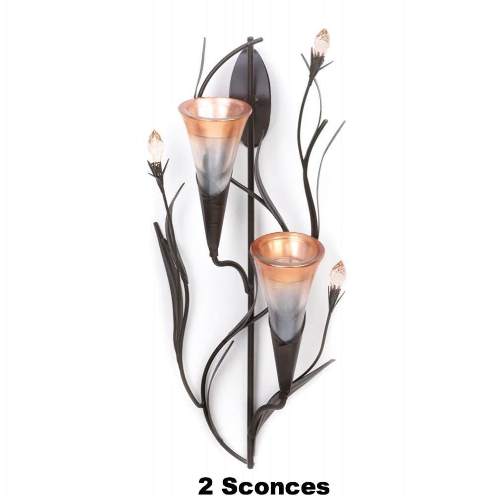 2 Dawn Lily Double Candle Wall Sconces - The House of Awareness