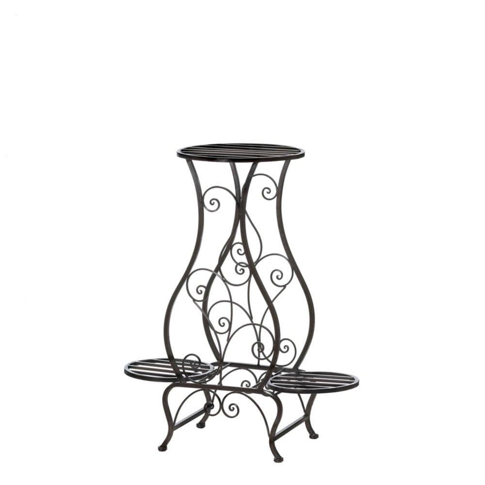 Hourglass Iron Plant Stand For Three Plants - The House of Awareness