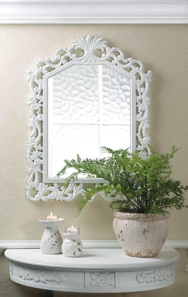 Set of 2 Lavish White Wall Mirrors - The House of Awareness