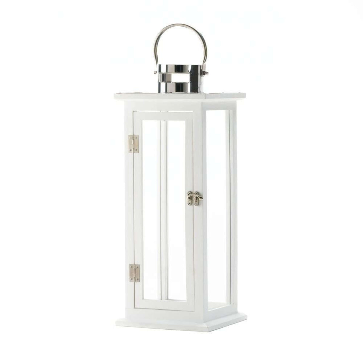 White Wooden Large Candle Lantern - The House of Awareness