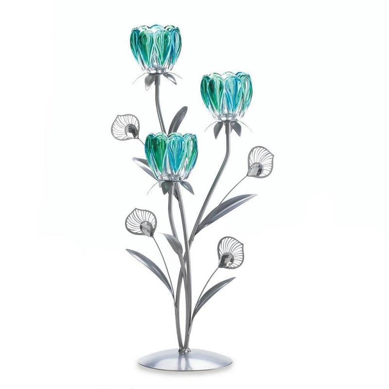 Triple Peacock Bloom Candleholder - The House of Awareness