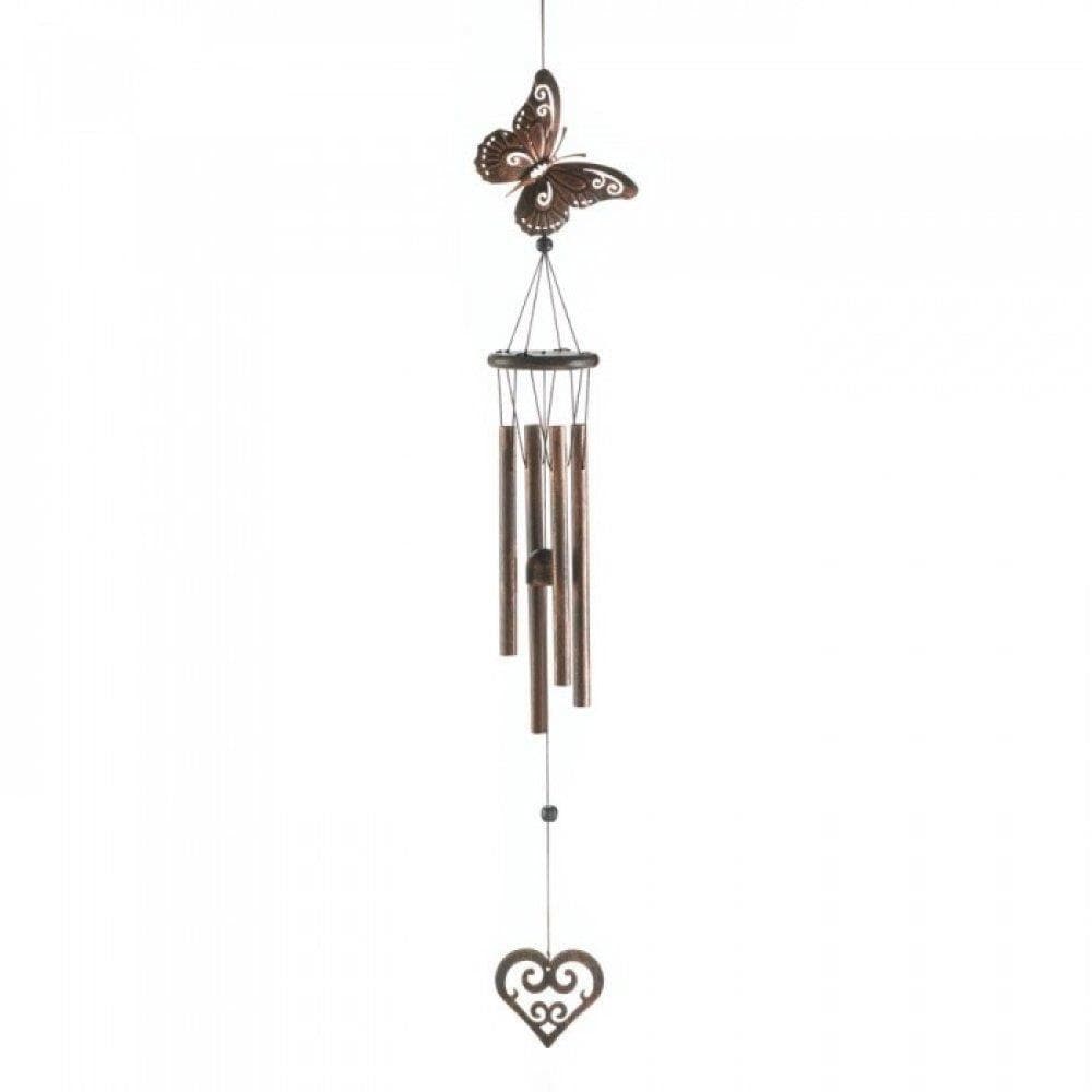Butterfly And Heart Windchime - The House of Awareness
