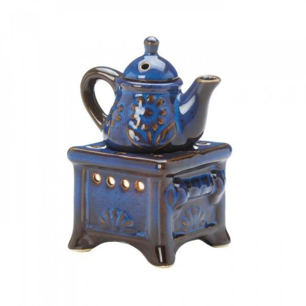 Teapot Stove Oil Warmer Blue - The House of Awareness