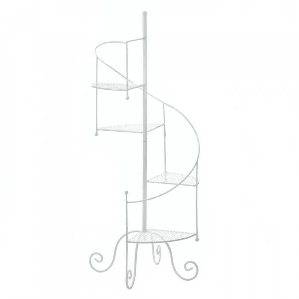 White Spiral Showcase Plant Stand - The House of Awareness
