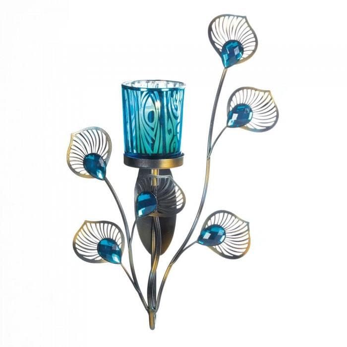 2 Peacock Inspired Single Sconces - The House of Awareness